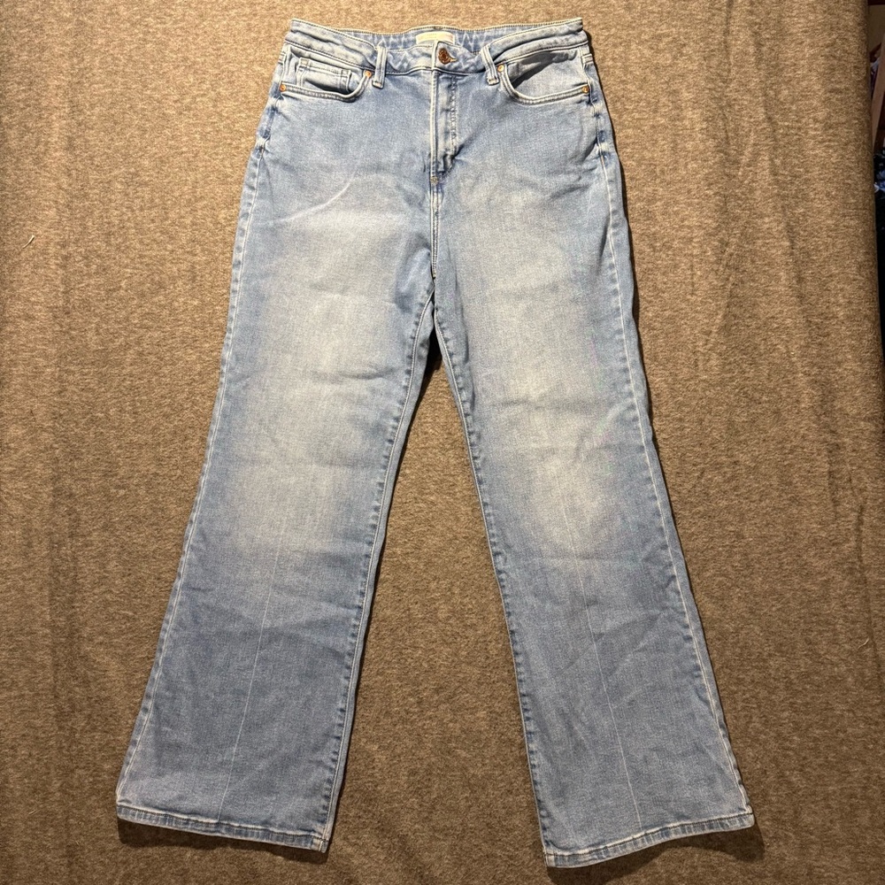 Lauren Conrad jeans womens 16L blue Curvy Flare High Rise stretch measure 34x33